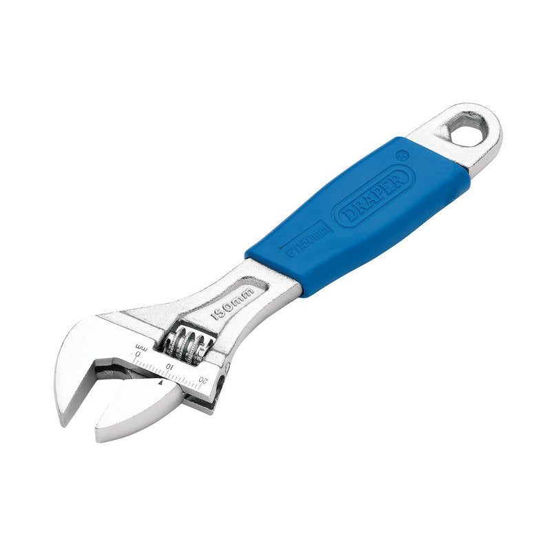 Draper 150mm 19mm Jaw Crescent Type Adjustable Wrench Soft Grip Handle 24791