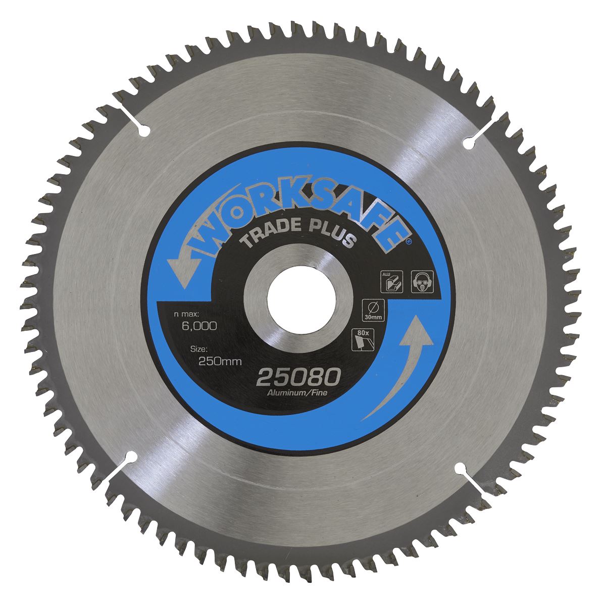 Sealey Aluminium Cutting TCT Saw Blade �250 x 30mm - 80tpu 25080/Ali