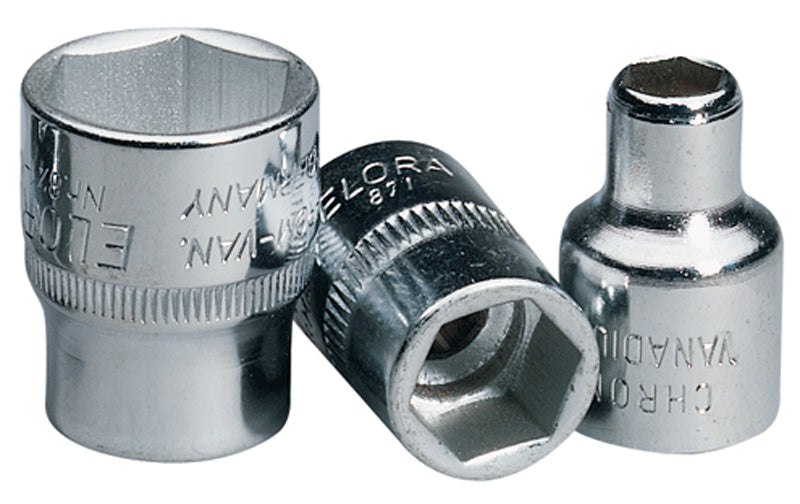 Elora Hexagon Socket 3/8" Sq Dr 16mm Standard Length Chrome Plated 15233