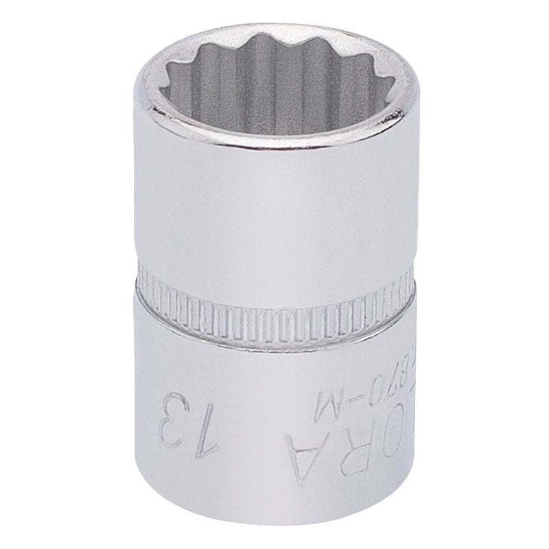 Elora Bi-Hexagon Socket 3/8"D 13mm Chrome Plated Hardened And Tempered 25896