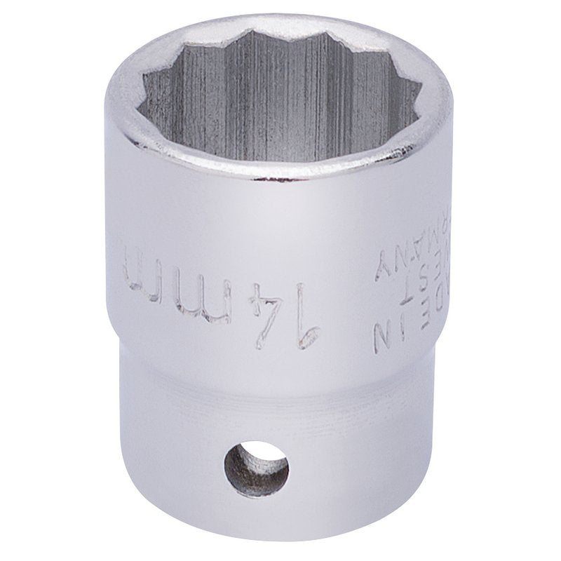 Elora Bi-Hexagon Socket 3/8"D 14mm Chrome Plated Hardened And Tempered 25903