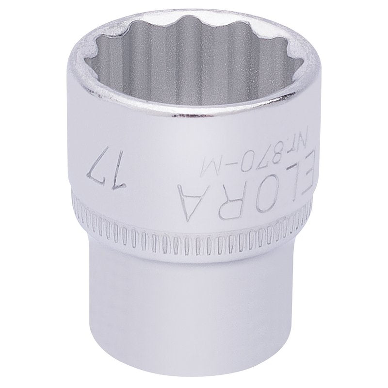 Elora Bi-Hexagon Socket 3/8" 17mm Chrome Plated Hardened And Tempered 25937