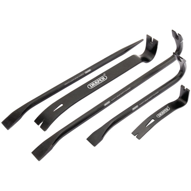 Draper Wrecking Pry Bar Set 5 Piece With Aligning Bar Steel Hardened 26123