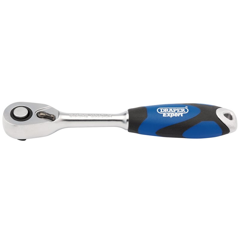 Draper 1/4"D 72 Tooth Soft Grip Reversible Ratchet Quick Release 26502