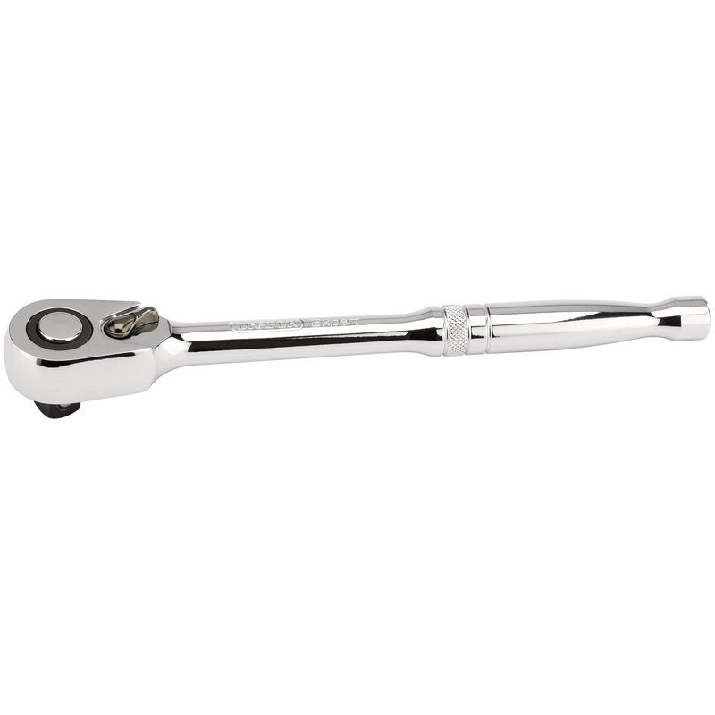 Draper Expert 1/2"D 72 Tooth Reversible Ratchet Quick Release Chrome 26507
