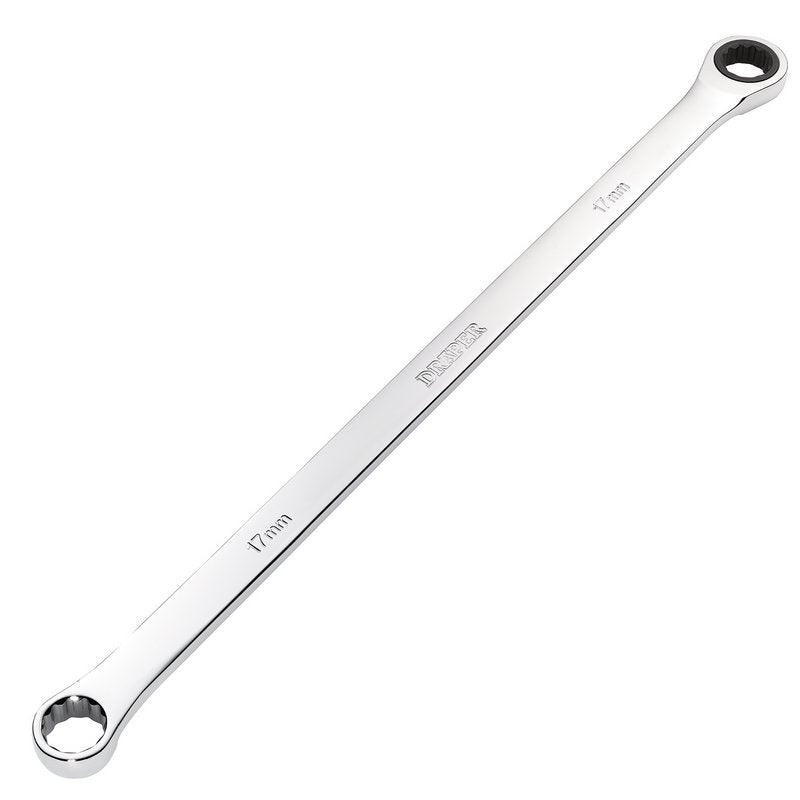 Draper Metric 17mm Extra Long Double Ring Ratchet Spanner Chrome 27774
