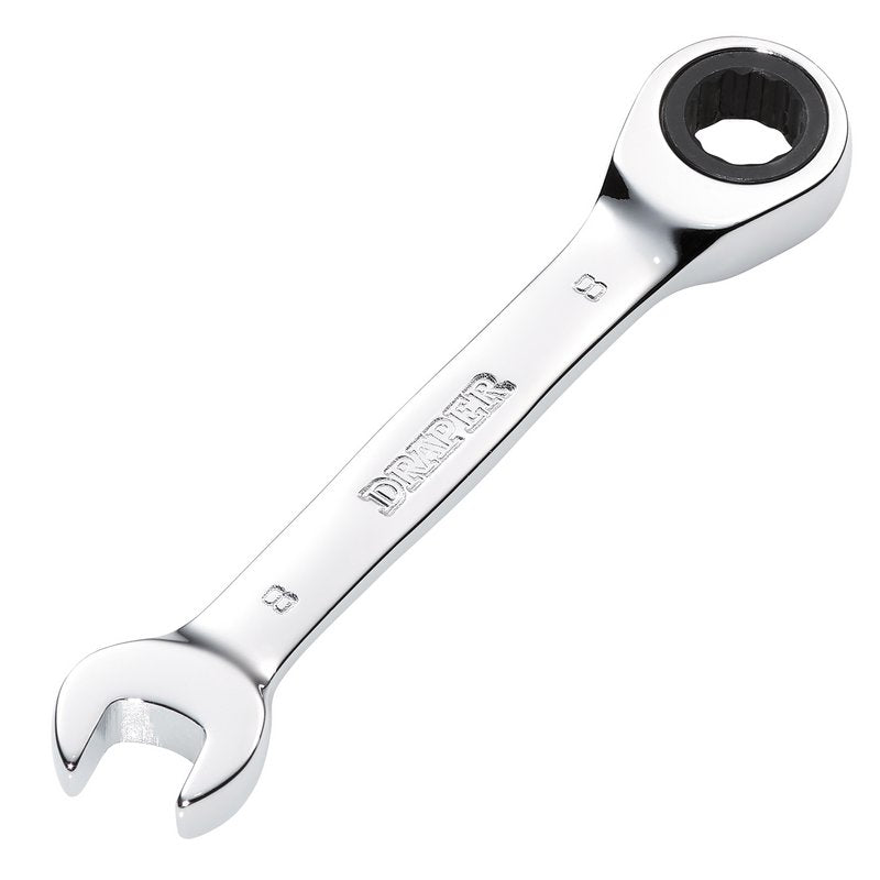 Draper HI-TORQ 8mm Metric Stubby Ratchet Combination Spanner 27840