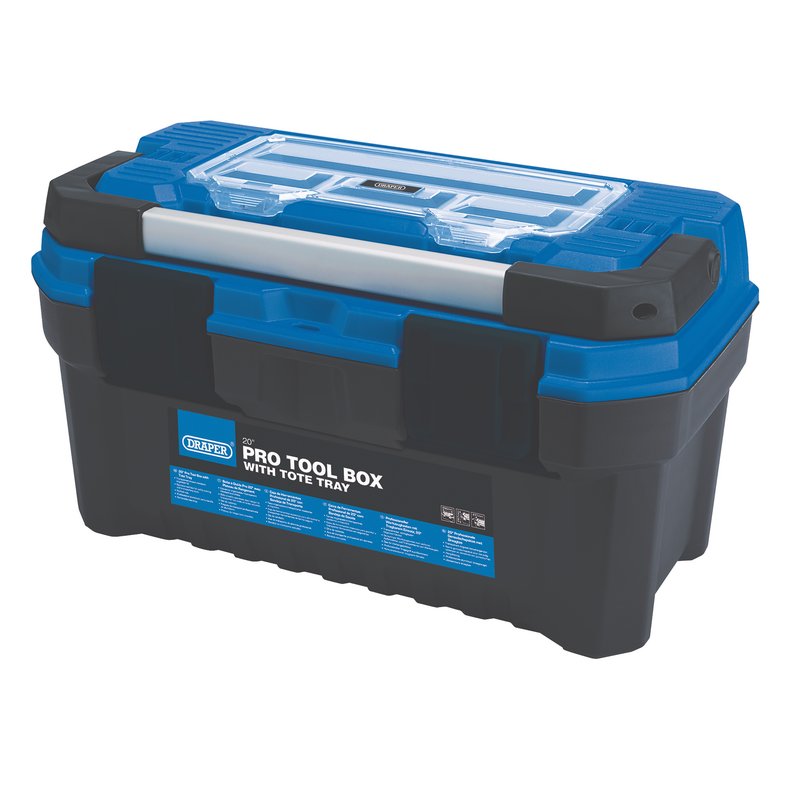Pro Toolbox with Tote Tray, 20", Blue