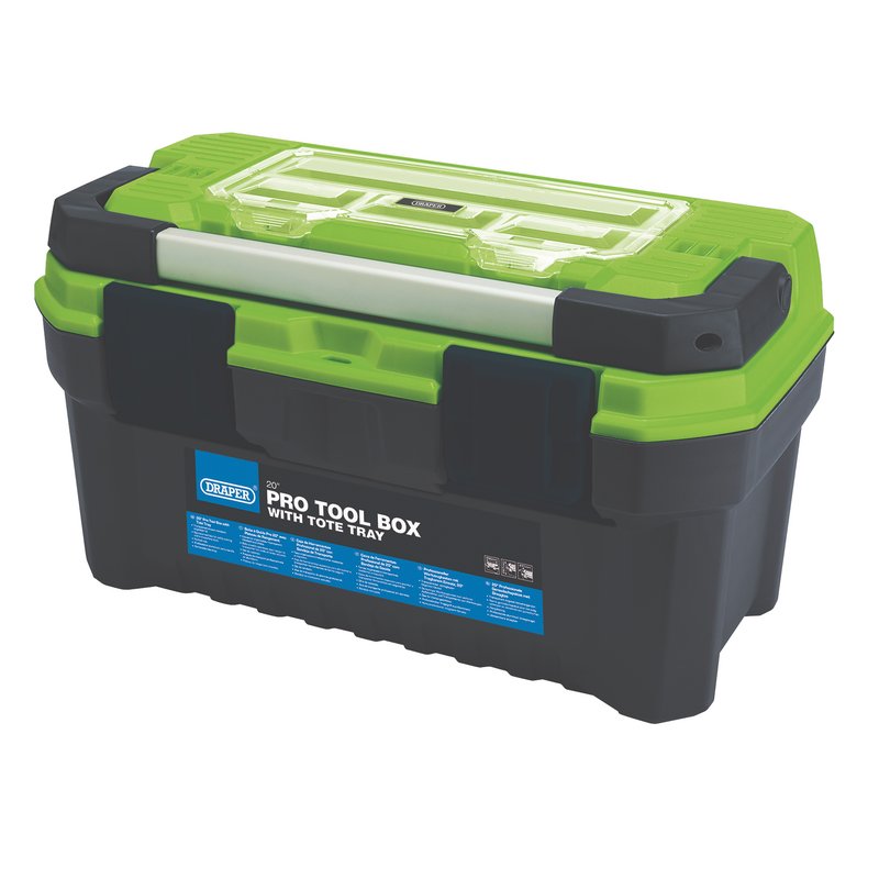 Pro Toolbox with Tote Tray, 20", Green