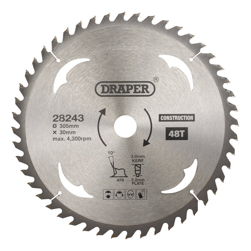 Draper TCT Construction Circular Saw Blade 305 x 30mm 48T 28243