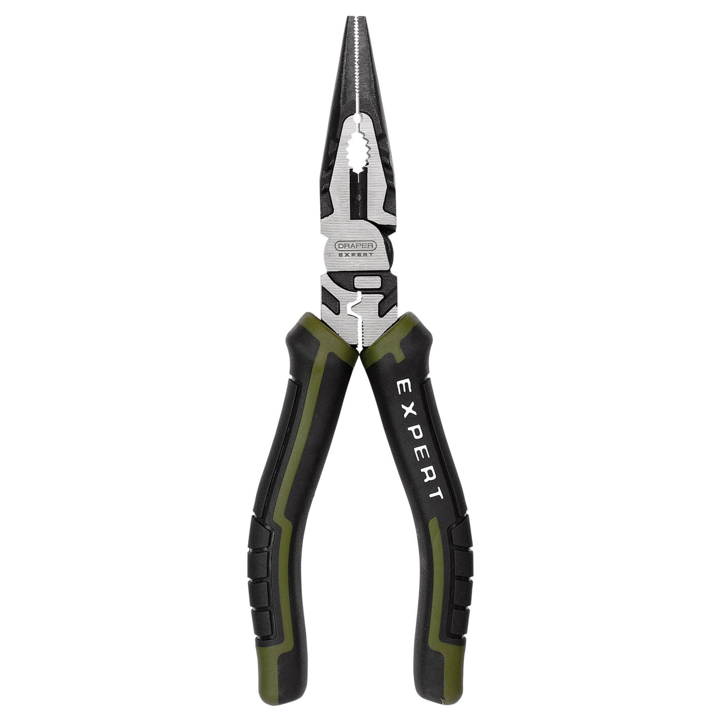 Draper Expert High Leverage Long Nose Pliers 160mm Narrow Jaws Soft Grip 28520