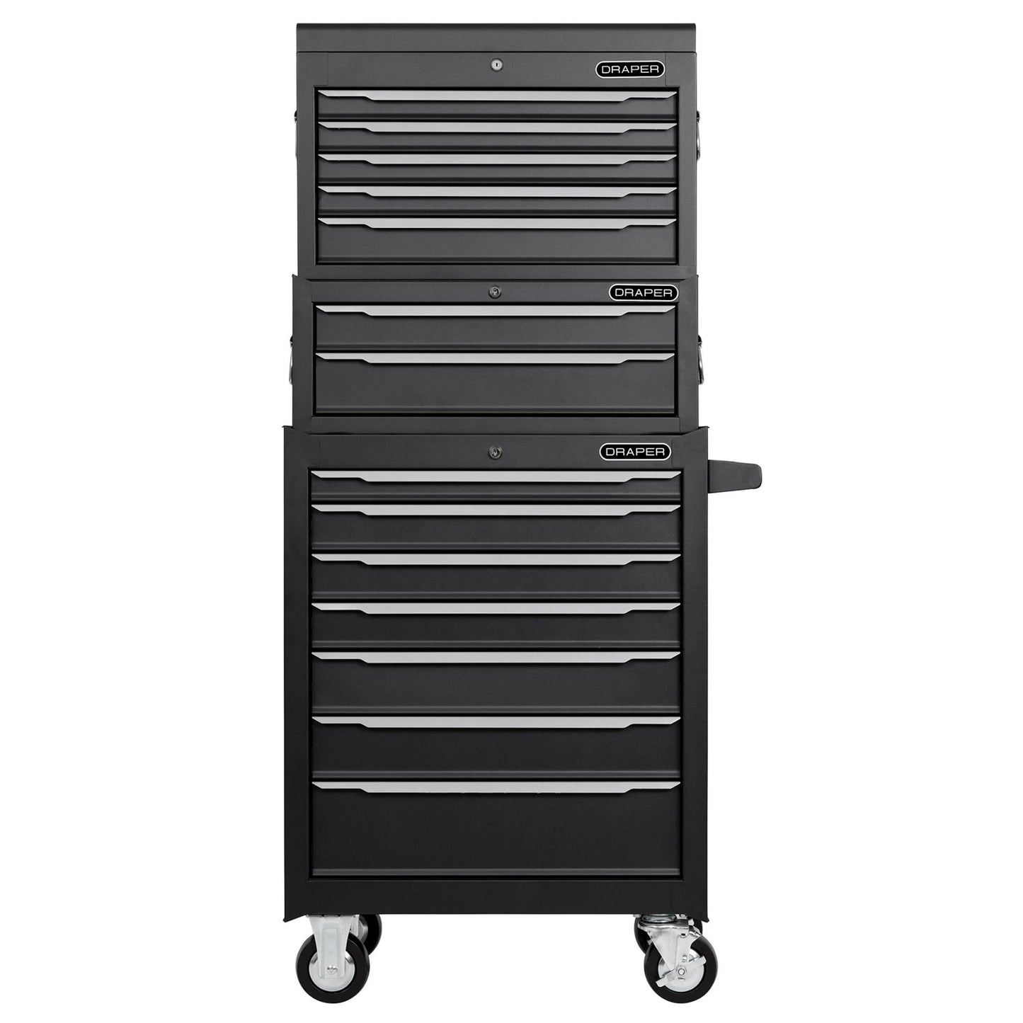 Combined Roller Cabinet, Mid Tool Chest and Tool Chest, 14 Drawers, 26"
