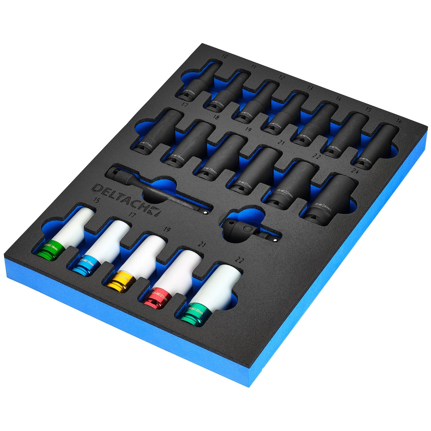 BUNKER 1/2"D Metric Deep Impact Socket Set in EVA Foam Inlay 20 Piece 29717