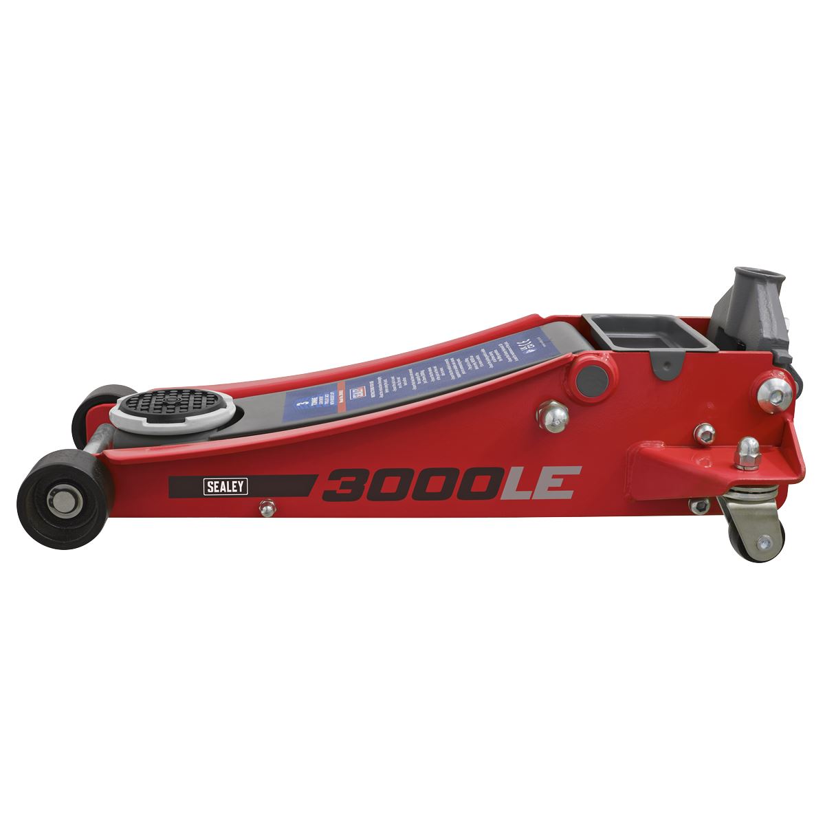 Sealey Trolley Jack 3 Tonne Low Profile Rocket Lift Red 3000LE