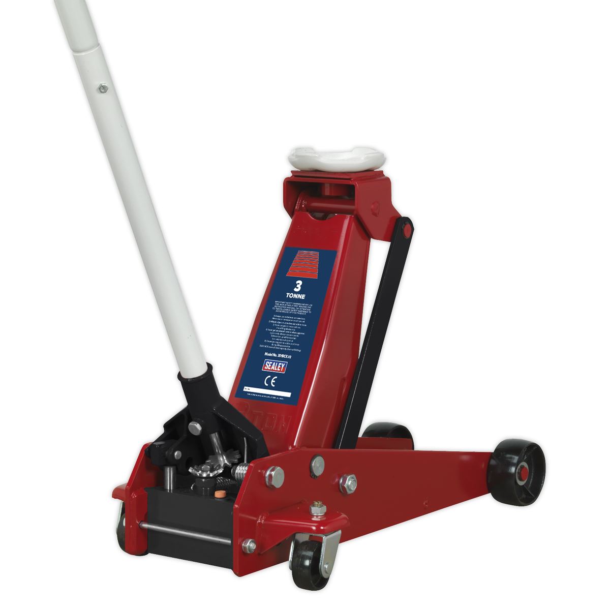 Sealey Trolley Jack 3 Tonne Standard Chassis with Axle Stands (Pair) 3 Tonne Capacity per Stand 3010CX