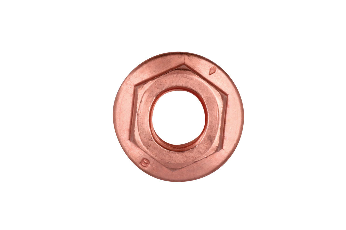 Connect Copper Flashed Nut Flanged & Self Locking M10 x 1.5 x 15mm Hex 5pc 30740