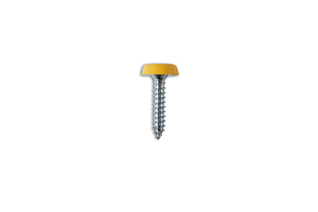 Connect Number Plate Screw 10 x 1" Yellow Polytop 100pc 31547