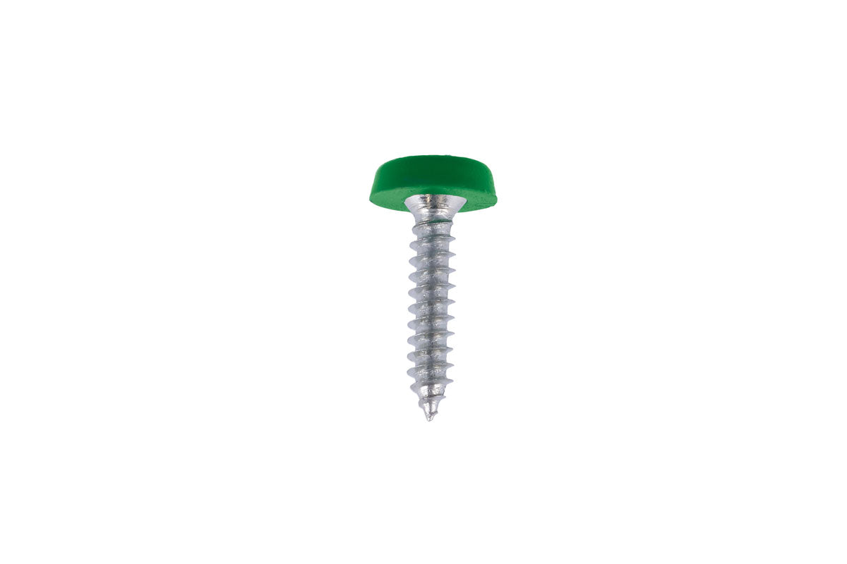Connect Number Plate Screw Green No 10 x 3/4 100pc 31556