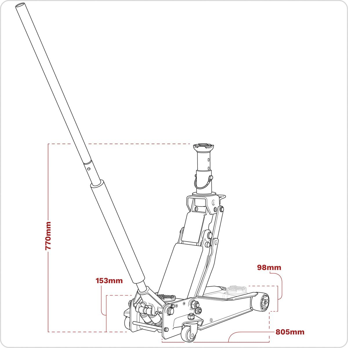 Sealey Trolley Jack 2/3 Tonne Low Profile/High Lift with Rocket Lift 3200LEHL
