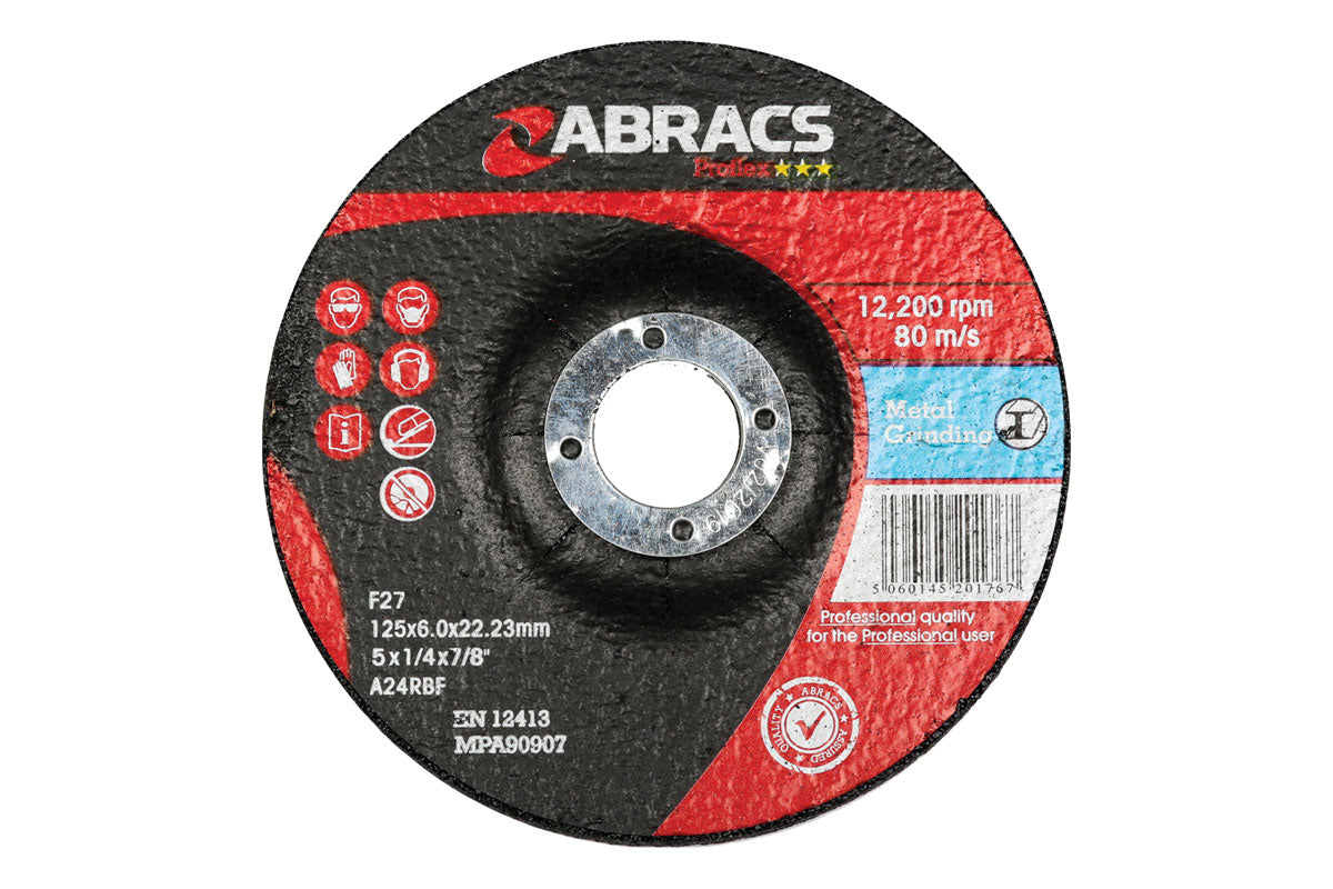 Connect Abracs Metal Grinding Discs 125mm x 6.0mm 10pc 32053