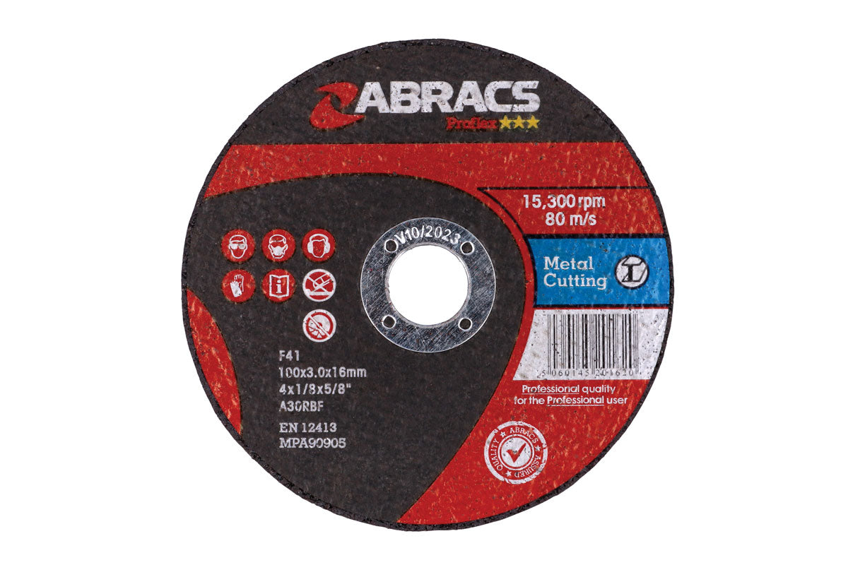 Connect Abracs Flat Cutting Discs 100mm x 3.0mm 10pc 32055