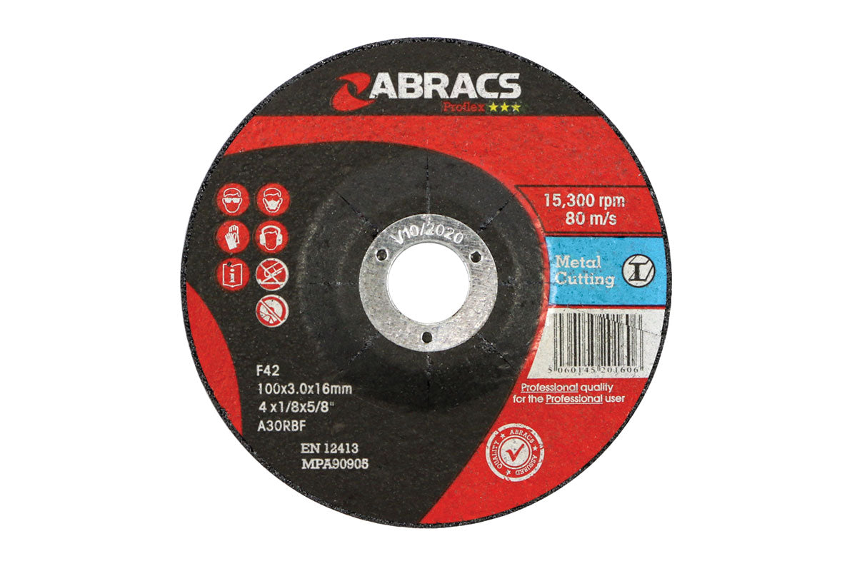 Connect Abracs Metal Grinding Discs 100mm x 6.0mm 25pc 32193