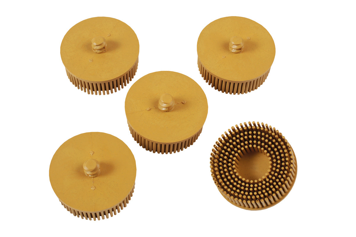 Connect Abracs Quick Lock Bristle Brush 50mm x P80 Yellow 5pc 32199