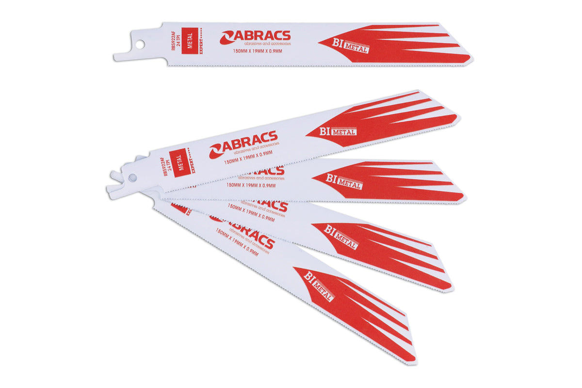Connect Abracs Reciprocating Saw Blades 150 x 19 x 0.9mm 24tpi 5pc 32267