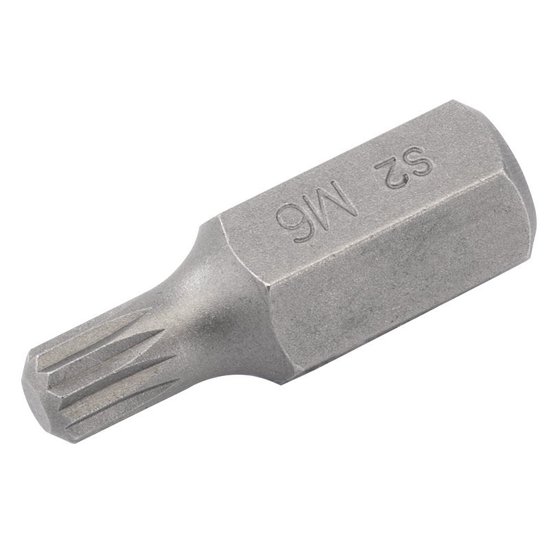 Draper M6 x 30mm Spline 10mm Insert Bit for Mechanic's Bit Sets 33340
