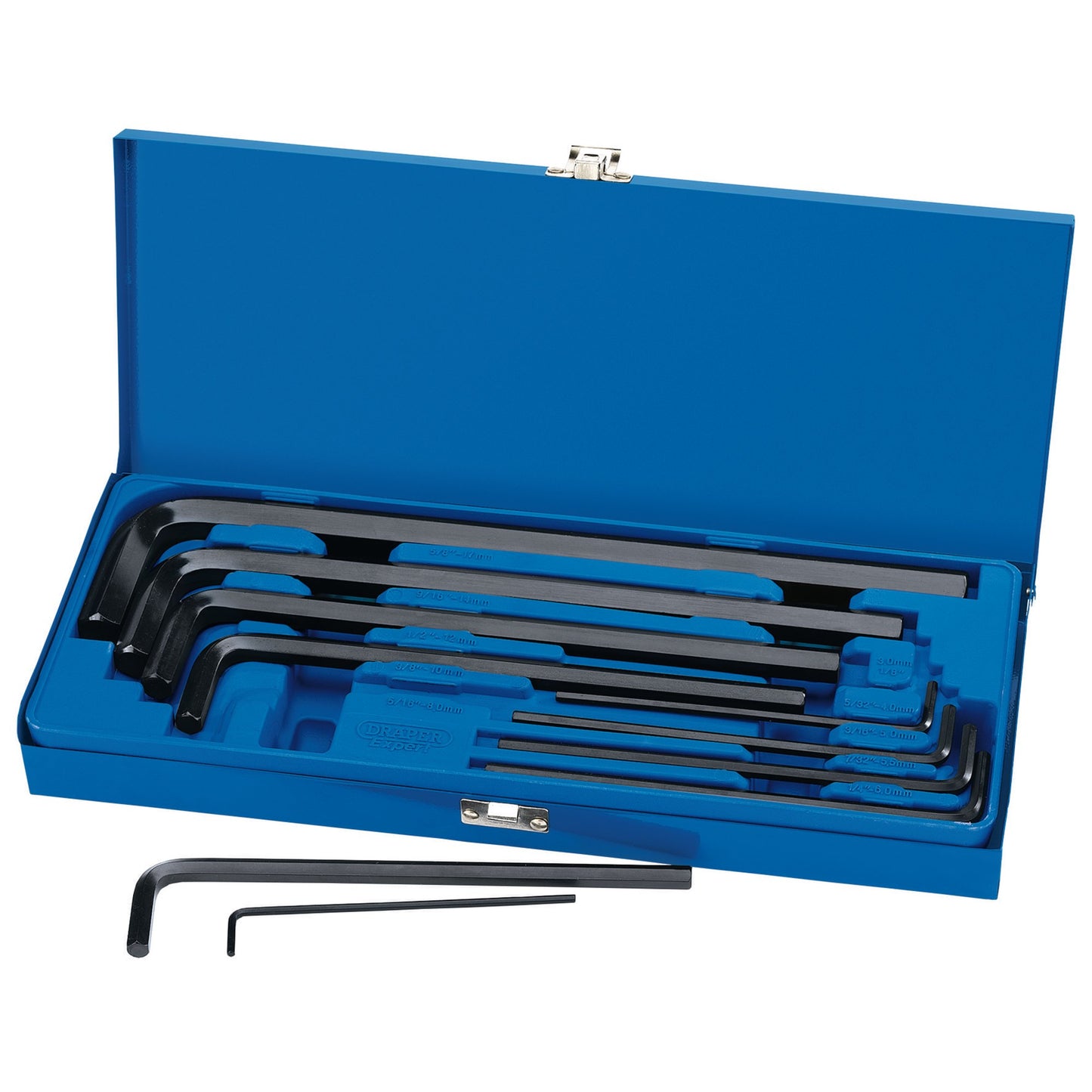 Draper Metric Extra Long Pattern Hexagon Key Set 10 Piece Chamfered Ends 33895