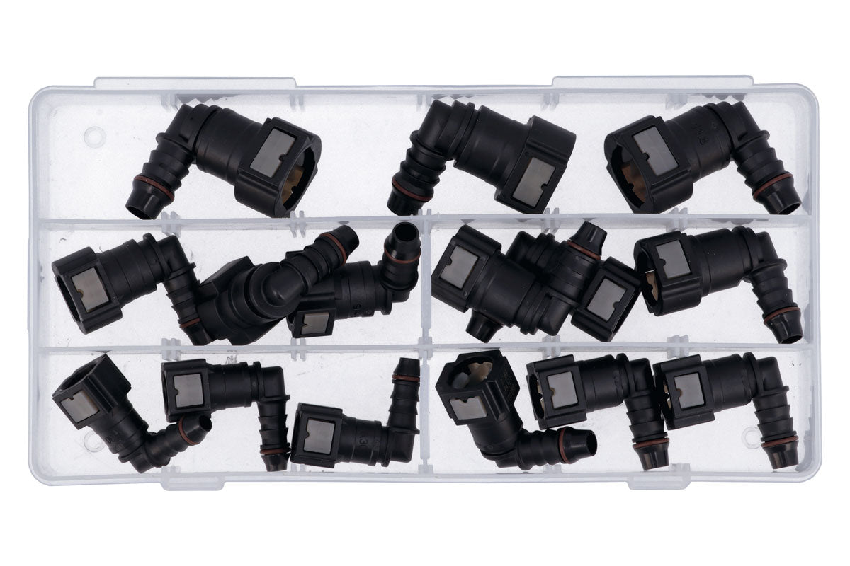 Connect Assorted 90� Angled Fuel Line Quick Connectors 15pc 34030