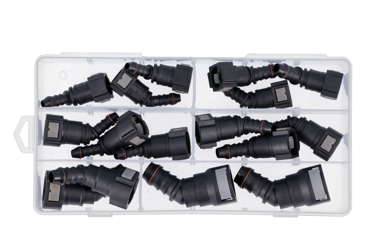 Connect Assorted 45� Angled Fuel Line Quick Connectors 16pc 34229