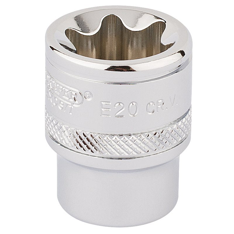 Draper Torx Star Inverted Socket 3/8" Sq Dr E20 34265