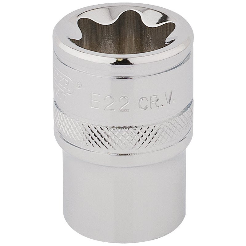 Draper Inverted Torx Star Socket 1/2" Sq Dr E22 Chrome 34372
