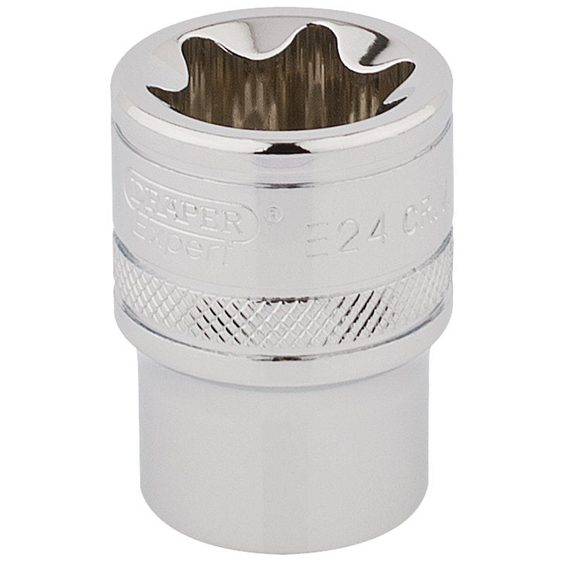 Draper Inverted Torx Star Socket 1/2" Sq Dr E24 Chrome 34402