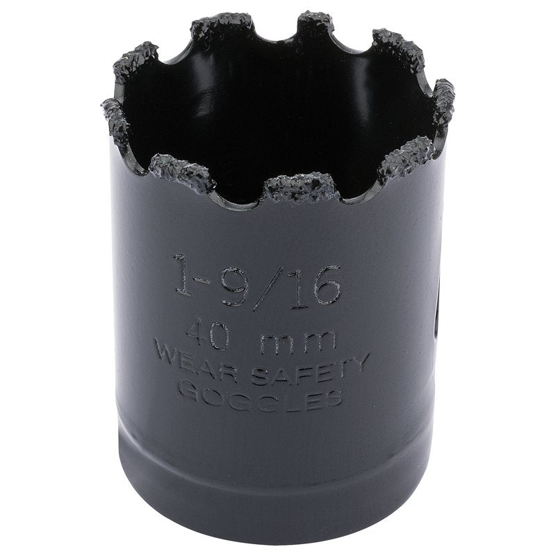 Draper Tungsten Carbide Grit Hole Saw 40mm Welded Tungsten Grit Rim 34893