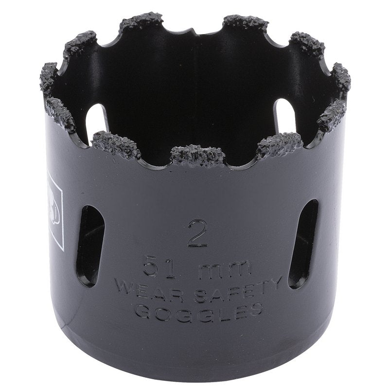 Draper Tungsten Carbide Grit Hole Saw 51mm Welded Tungsten Grit Rim 34943