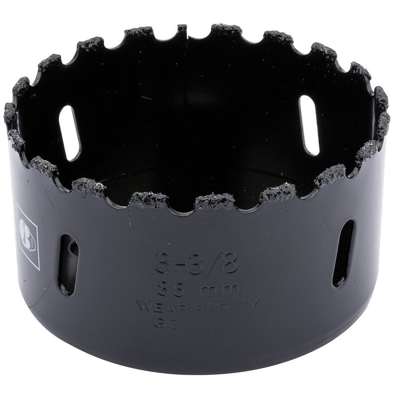 Draper Tungsten Carbide Grit Hole Saw 86mm Welded Tungsten Grit Rim 34961