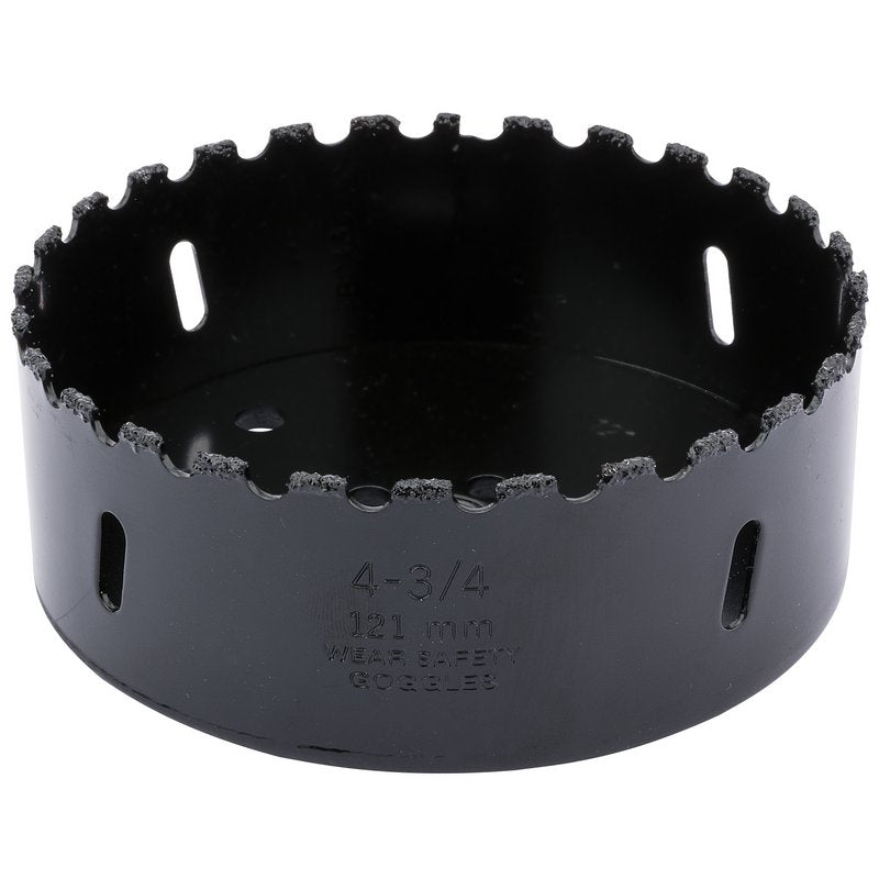 Draper Tungsten Carbide Grit Hole Saw 121mm Welded Tungsten Grit Rim 34970