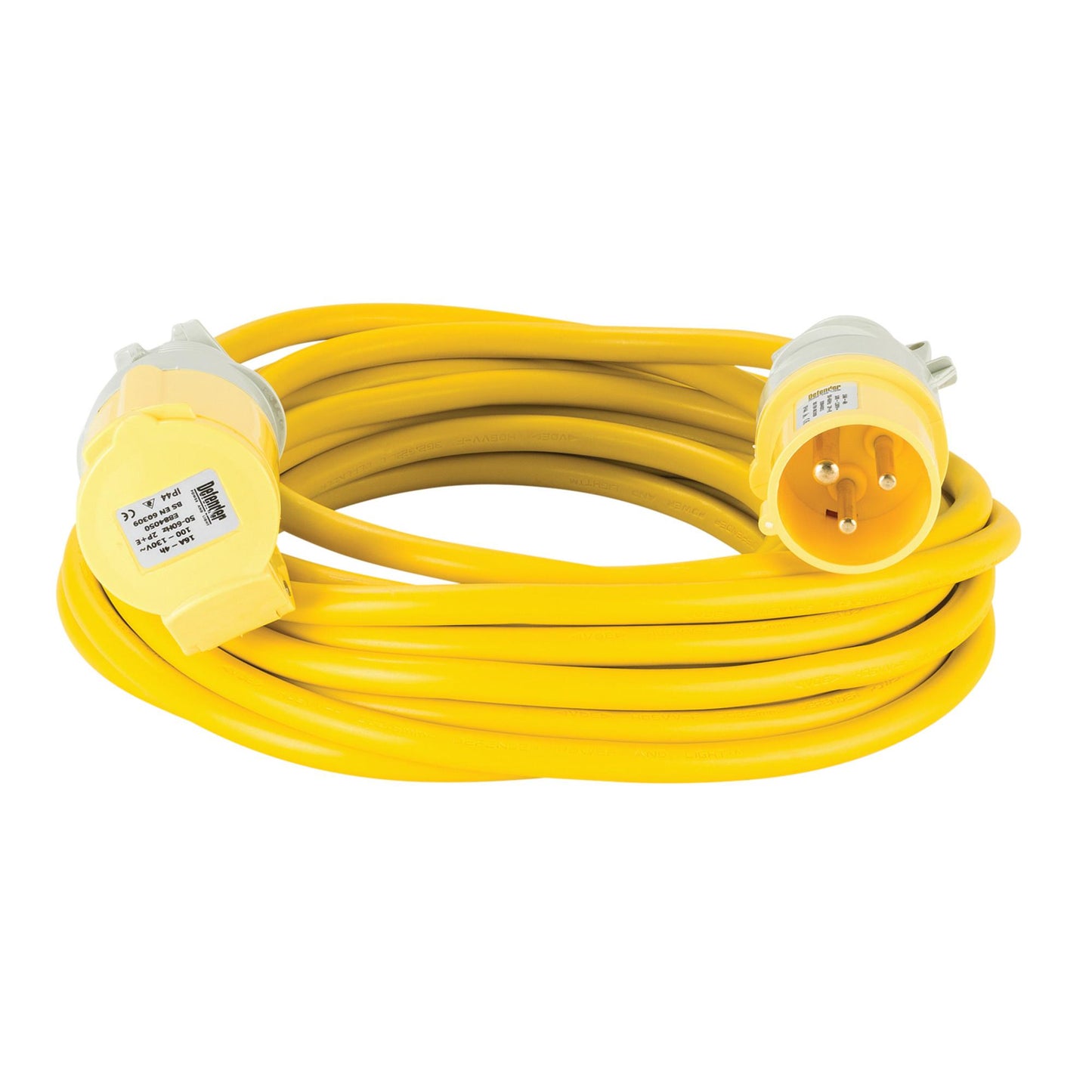 Defender E85123 Arctic Extension Lead, Yellow, 16A, 2.5mm², 10m