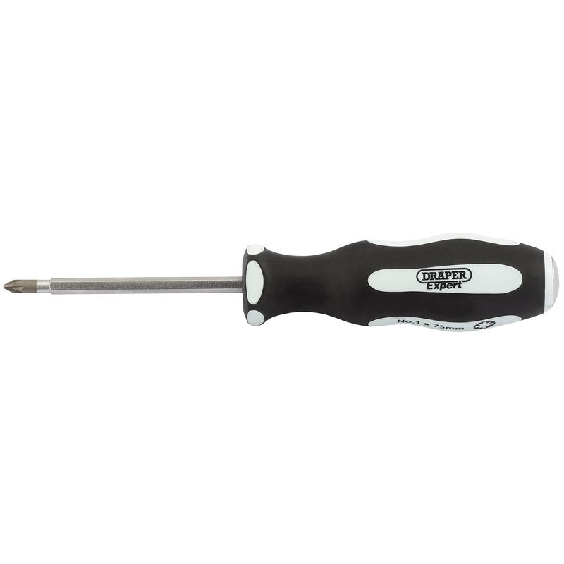 Draper Pound Thru Pozi Soft Grip Screwdriver No.1 x 75mm hexagonal blade 35227