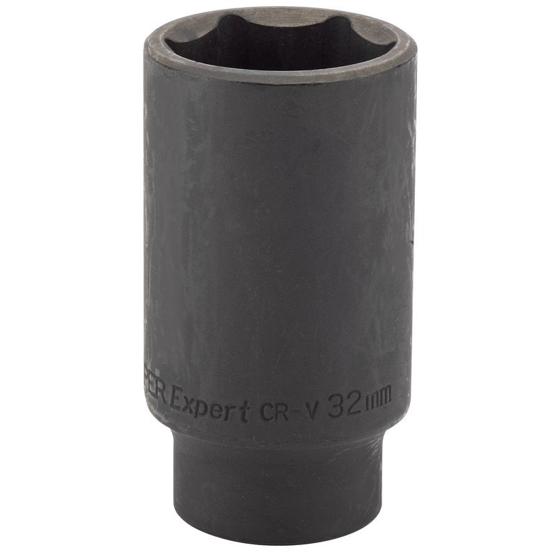 Draper 32mm Deep Impact Socket 1/2" Dr 6 Point Hex Chrome Vanadium Steel 35518