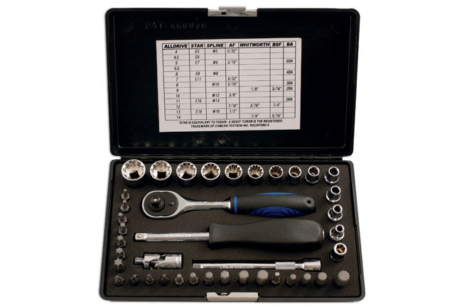 Laser Tools Alldrive Socket & Bit Set 1/4"D 40 pc 3568