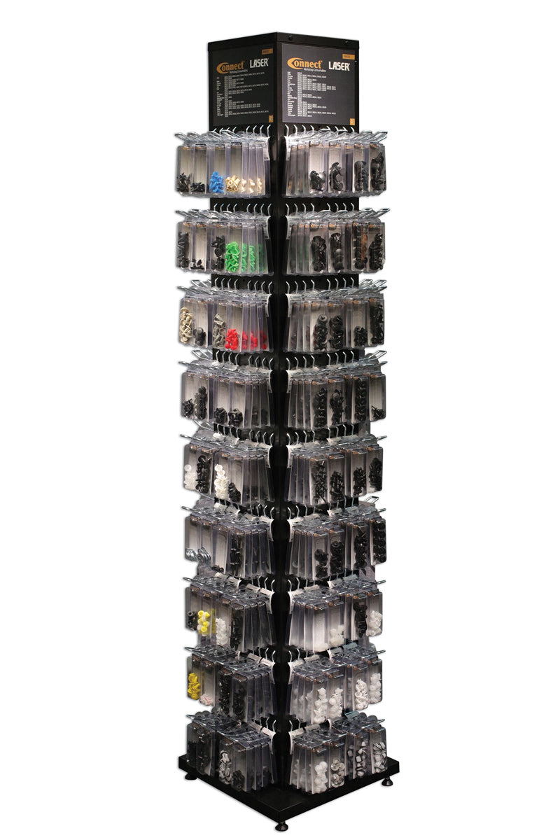 Connect Trim Clip Tower Stand c/w 484 Clam Packs & 12 Laser Tools 36815