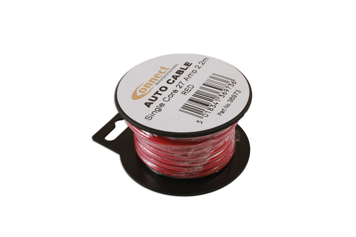Connect Mini Reel Automotive Cable 27A Red 2.2m 36973