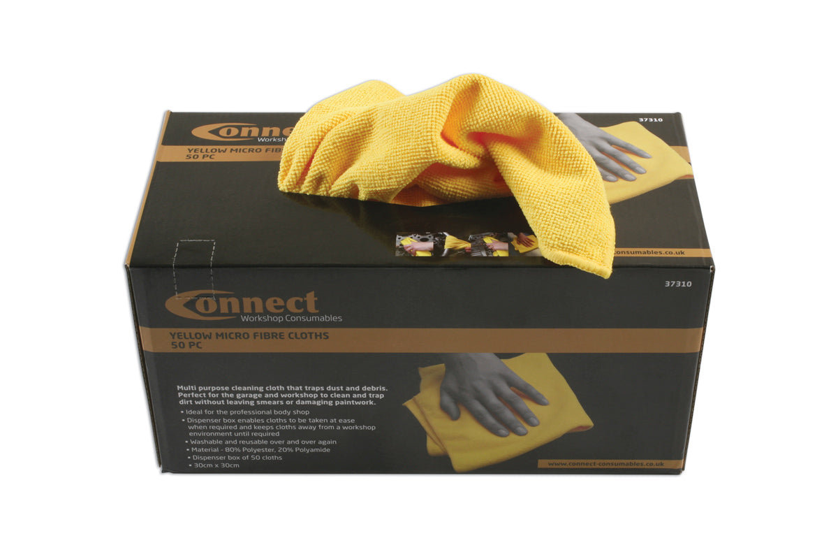 Connect Microfibre Yellow Cloths in Dispenser box 37310