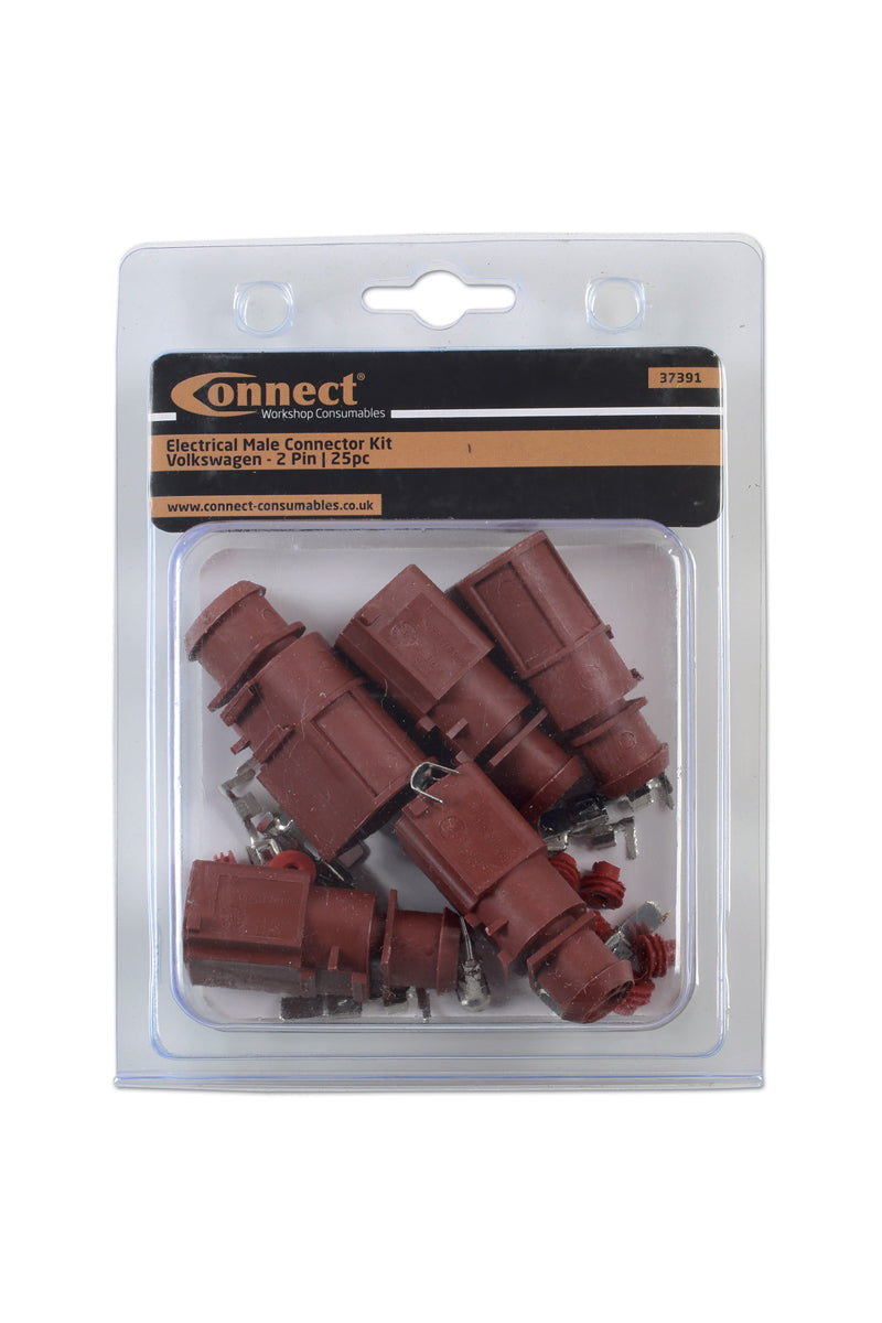 Connect VW Electrical Male Connector 4.8mm 2 Pin Kit 25pc 37391