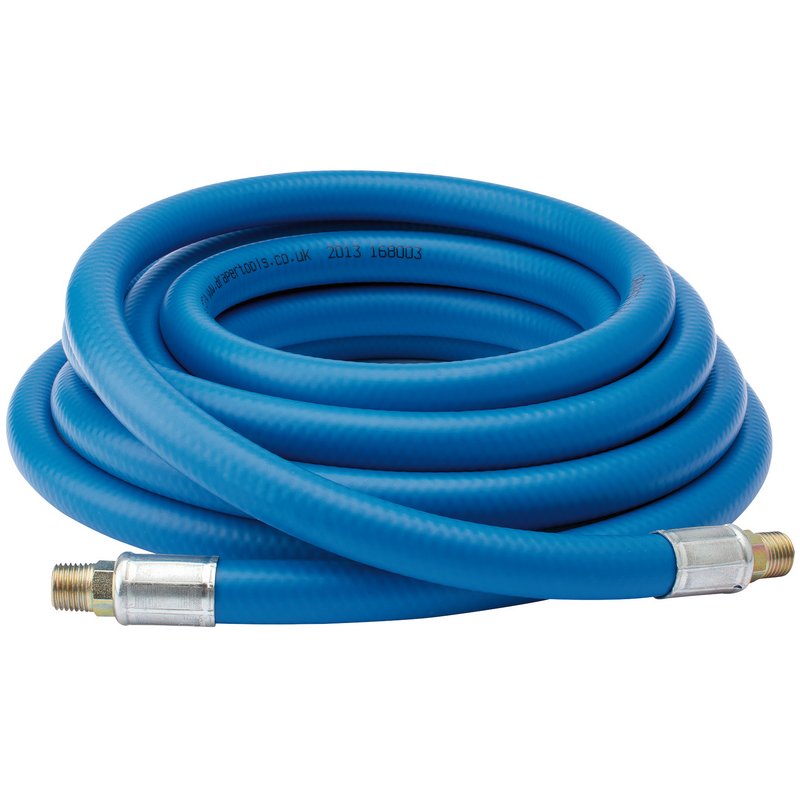 Draper Air Line Hose 5m 3/8" 10mm Bore 1/4" BSP Male Ends Blue 38335