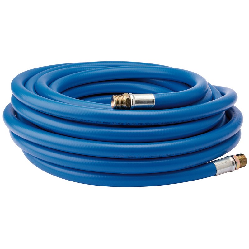 Draper Air Line Hose 15m 1/2" 13mm Bore 1/2" BSP Male Ends Blue 38344