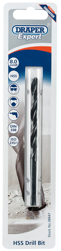 Draper HSS Drill Bit 8.0mm Expert Quality 38647
